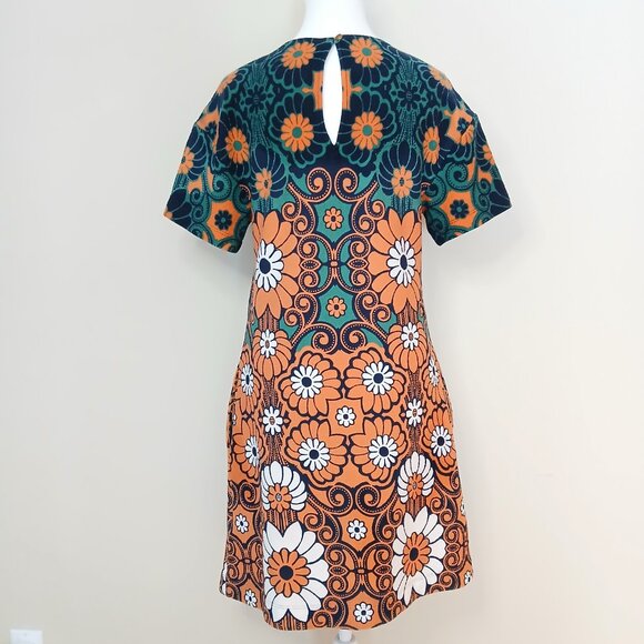 Anthropologie Maeve Floral 70's Inspired Shift Mini Dress Size Small - Picture 7 of 10